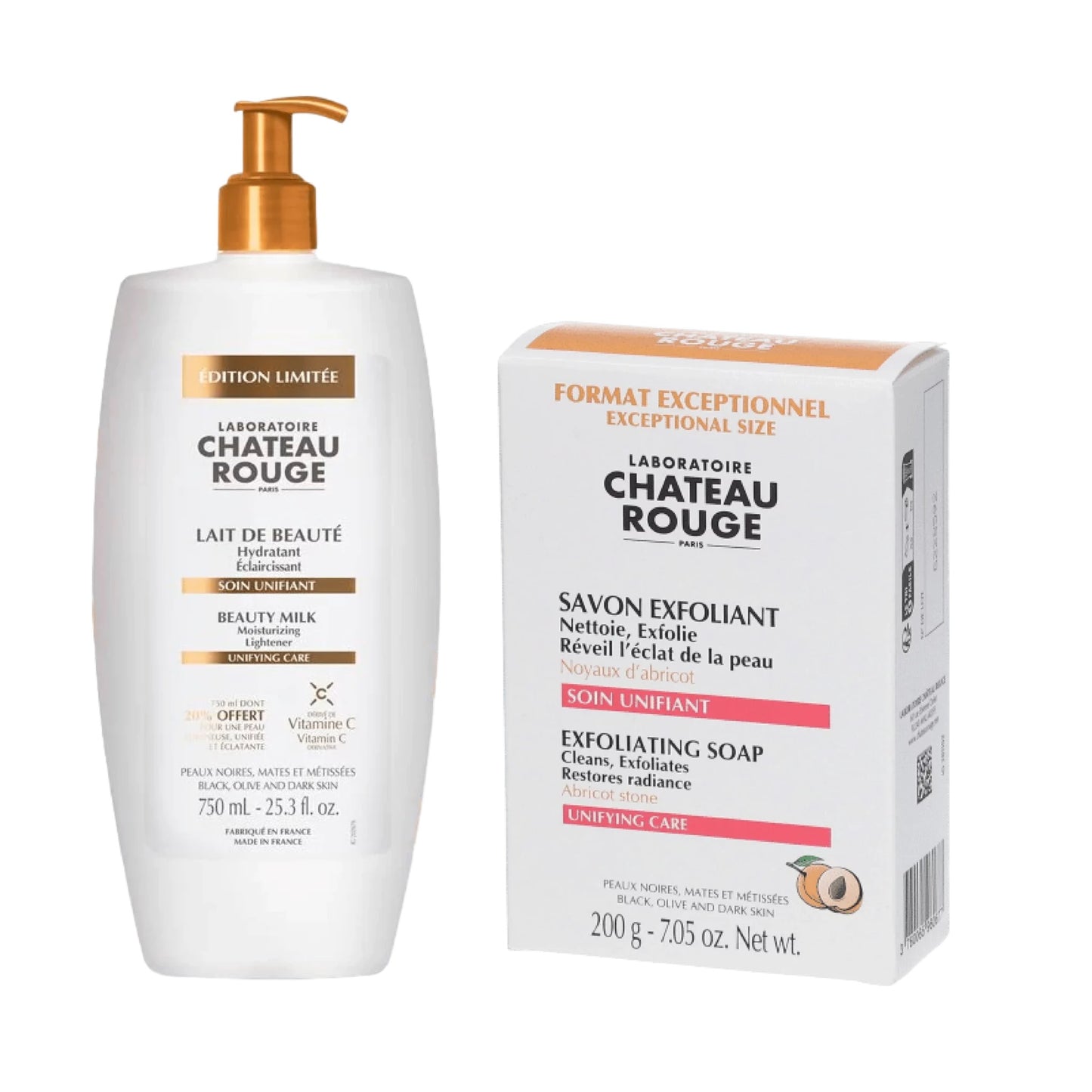 Château Rouge Duo Unificateur XXL – Lait 750ml + Savon Exfoliant 200g