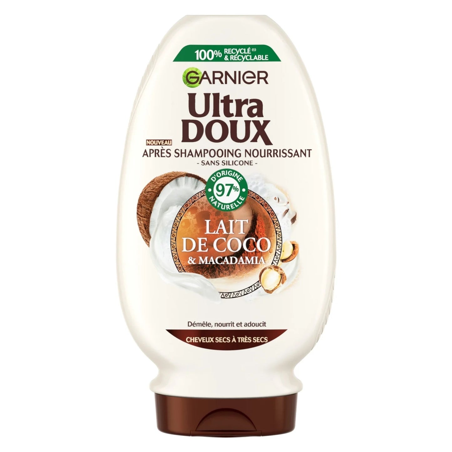 Garnier Ultra Doux Après-Shampooing Coco & Macadamia 250ml, Cheveux Secs