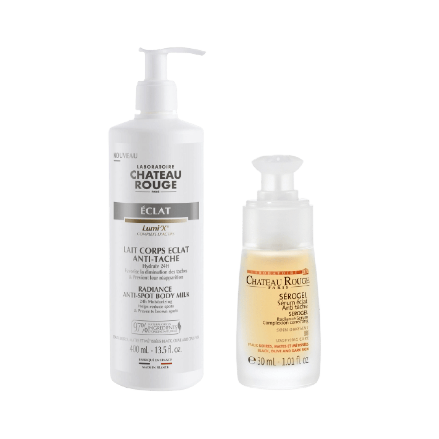 Château Rouge Duo Éclat du Teint – Lait Anti-Taches + Sérum Éclat Serogel