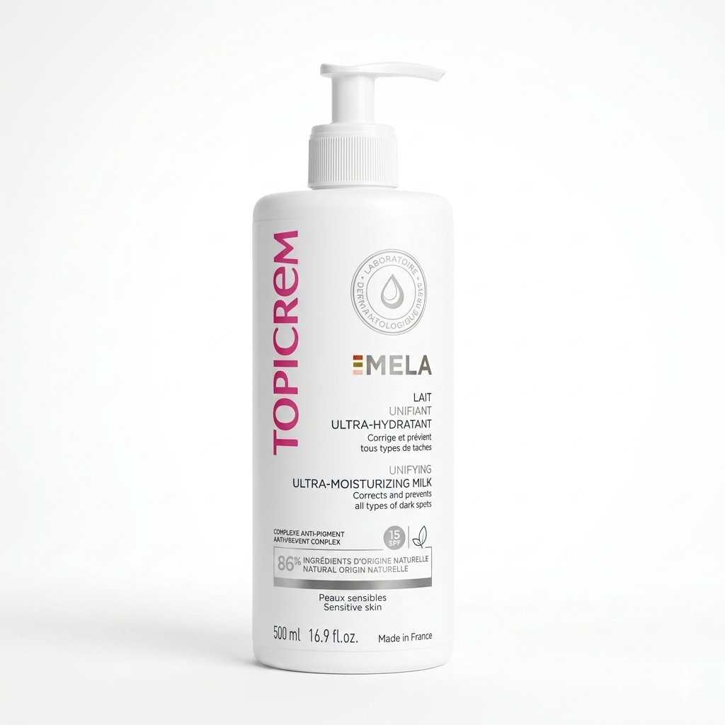 Topicrem MELA Lait Unifiant SPF15 500ml - Anti-Taches, Hydratation & Éclat