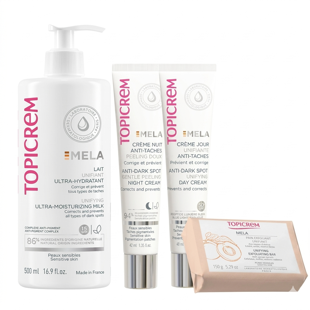 Topicrem MELA Pack Visage & Corps Anti-Taches - Routine Complète & Éclat