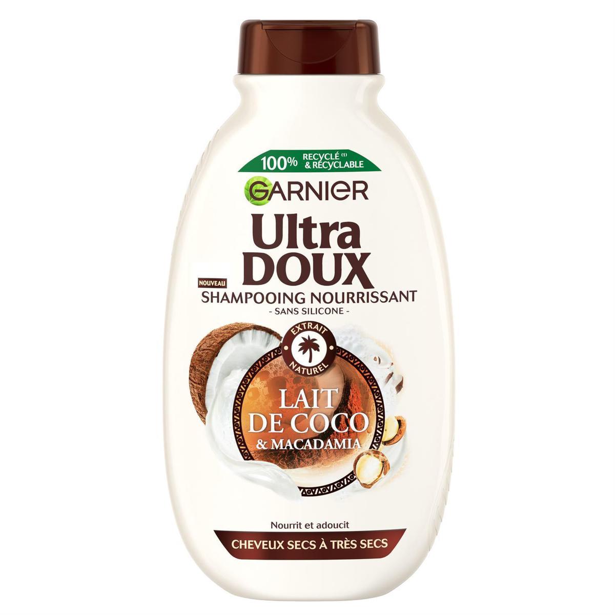 Garnier Ultra Doux Shampooing Coco & Macadamia 300ml, Cheveux Secs à Très Secs