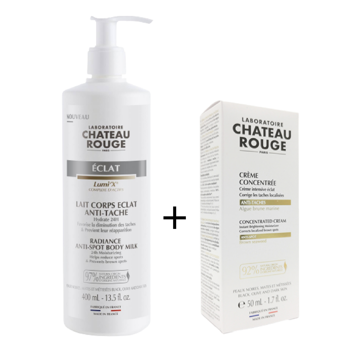 Château Rouge Duo Unifiant Anti-Taches – Crème 50ml + Lait Corps 400ml