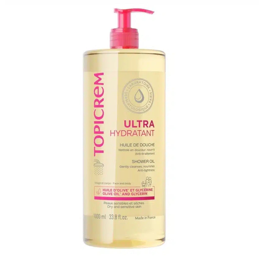 Topicrem Huile de Douche Ultra Hydratante 1 Litre Peaux Très Sèches & Atopiques