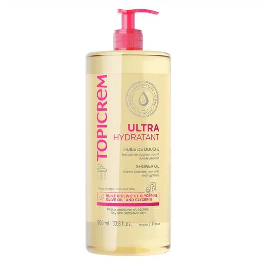 Topicrem Huile de Douche Ultra Hydratante 1 Litre Peaux Très Sèches & Atopiques