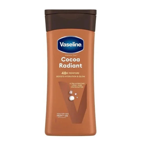 Vaseline Cocoa Radiant Lait Corps 400ml, Hydratation Intense & Éclat Naturel